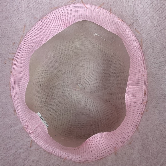 Angel cherubs patch angora fur soft pink upcycled 90s fuzzy bucket hat - Picture 7 of 8